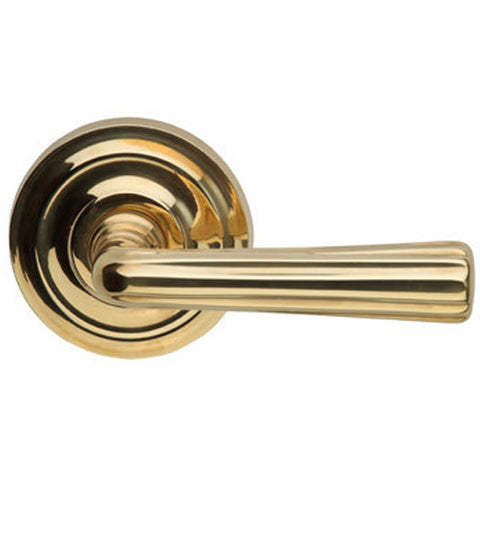 Simple Solid Brass Leverset with Round Rose, Omnia 706/00