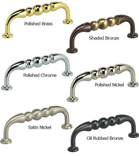 Doorware.com Solid Brass Beaded Cabinet Pull, Omnia 9441/89