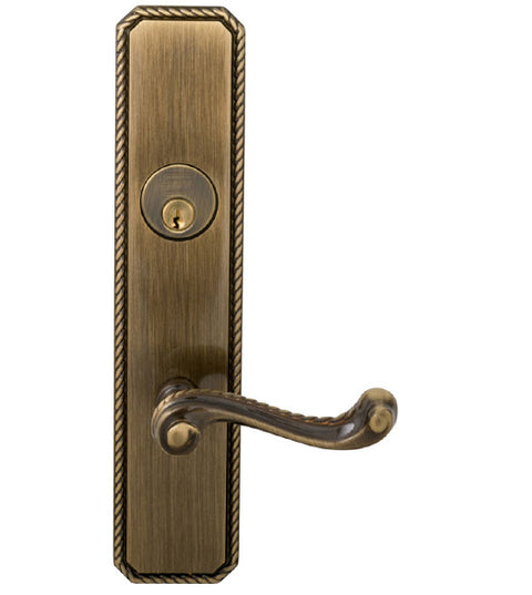 Rope Pattern with Scroll Lever Mortise Lockset, Omnia 24570