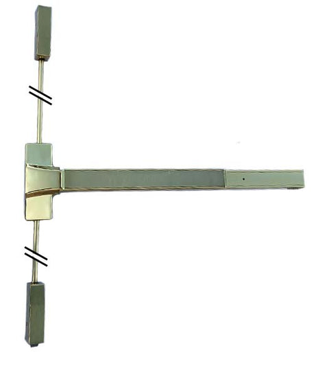 Doorware.com Heavy Duty Polished Brass Vertical Rod Exit Device, PDQ 6200V605