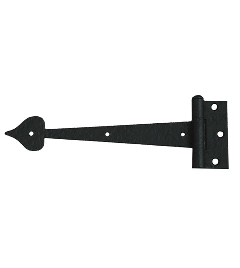 9 Inch Heart Tip Heavy Rough Iron Strap Hinge, Acorn RI5BP