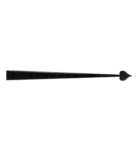 14 Inch Heart Tip Iron Art Dummy Strap Hinge, Acorn IHCBP