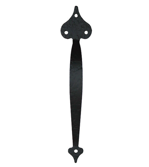 8-1/2 Inch Shooting Heart Black Iron Door Pull, Acorn RPEBP