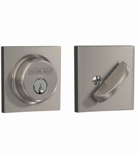 Collins Square Single Cylinder Deadbolt, Schlage B60COL