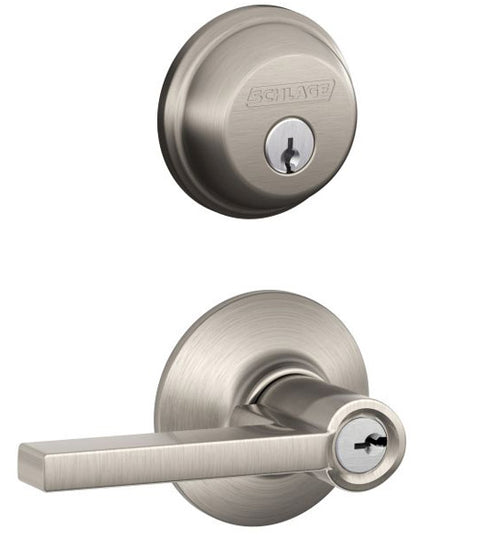 Modern Latitude Lever with Deadbolt Combo Pack, Schlage FB50LAT