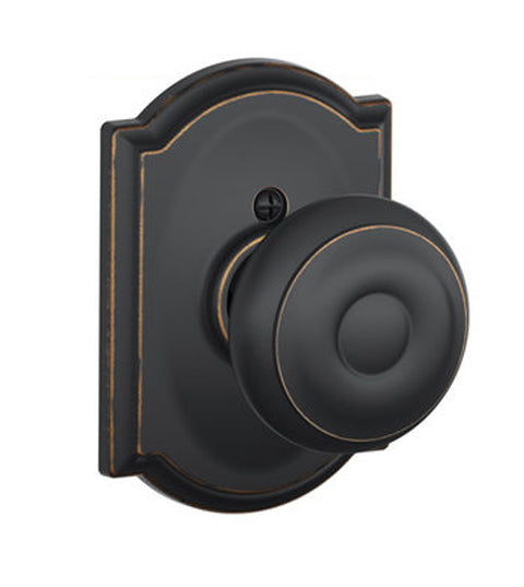 Georgian Knob With Camelot Rose, Schlage F-GEO-CAM