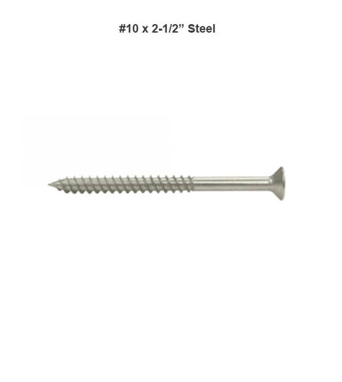 Steel Wood Screw 10 x 2-1/2 , Bag of 600, Deltana SCWS1025