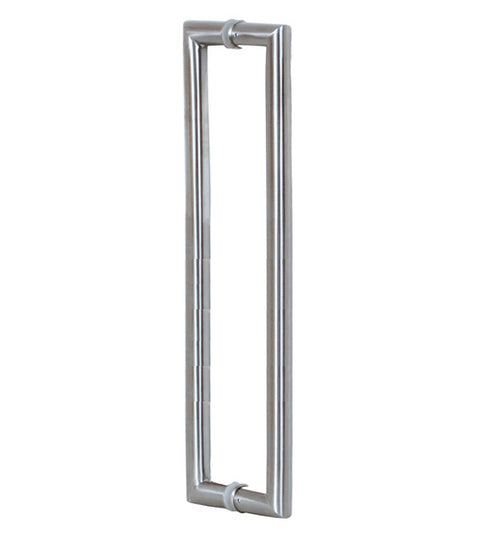 4 Foot Contemporary Glass Door Handles, Pair, Satin Stainless Steel