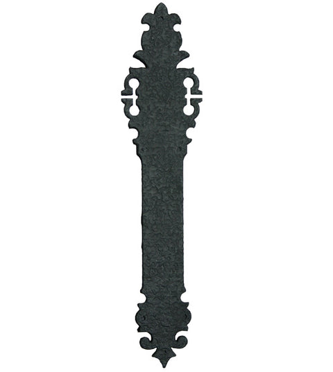 17 Inch Warwick Rough Iron Push Plate, Acorn WNDBP
