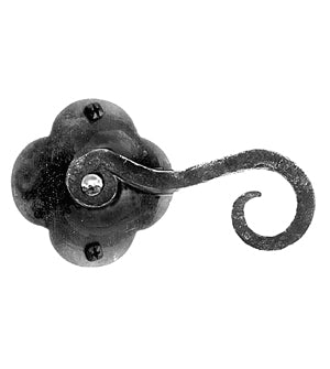 Doorware.com Swirl Forged Iron Lever Set With Clover Rose, Acorn IUJBI