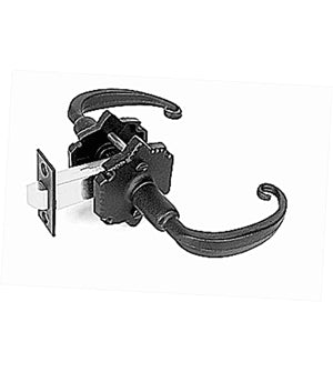 Doorware.com Tendril Rough Black Iron Lever, Acorn RSNBI