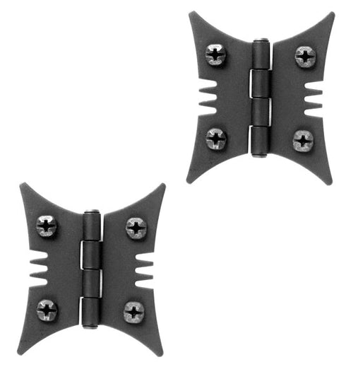 Butterfly Smooth Iron Cabinet Hinge Pair, Acorn AJ1BQ
