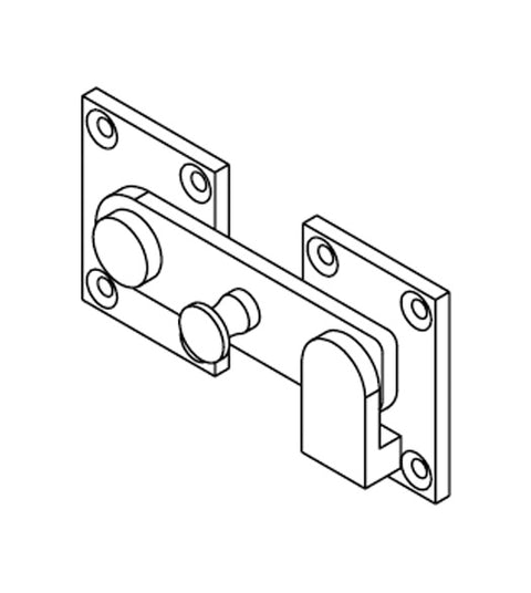 Doorware.com Restroom Door Throw Latch and Keeper, Bommer 15000