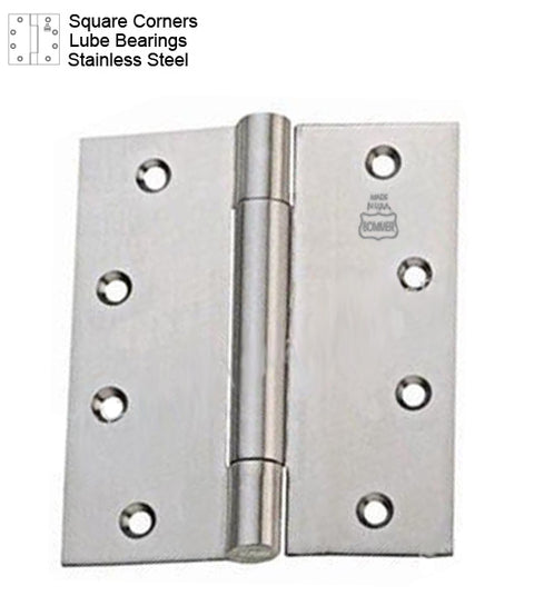 Doorware.com 4-1/2 x 4-1/2 Stainless Steel Hinge with Lube Bearings, Bommer LB8002-450-630