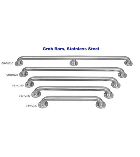 Stainless Steel ADA Compliant Grab Bars, Deltana GBx32D