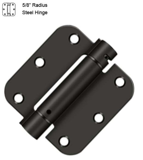 3-1/2 x 3-1/2 x 5/8 Radius Spring Hinge, Deltana DSH35R5