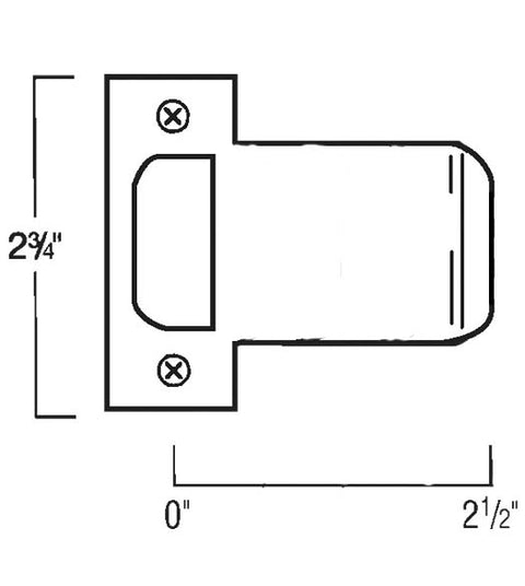 2-1/2 Inch T Strike Plate, Don-Jo T9125