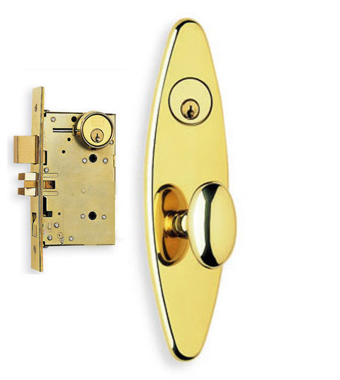 Doorware.com Oval Plate Egg Knob Mortise Lockset, Omnia 26860