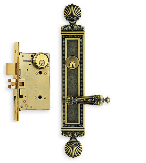 Doorware.com Decorative Shell Door Lever Mortise Lockset, Omnia 55231