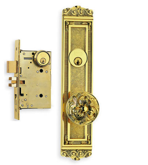 Doorware.com Decorative Floral Knob Mortise Lockset, Omnia 56232