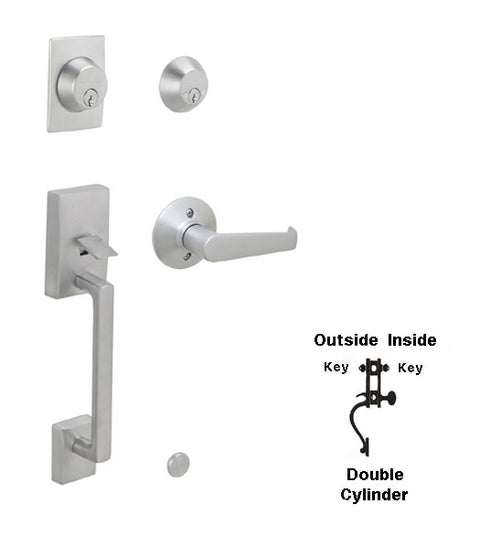 Doorware.com Century Double Cylinder Handleset, Schlage F62CEN