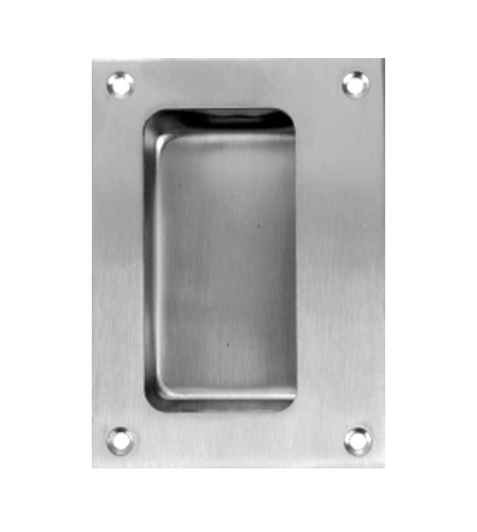31/2 x 43/4 Stainless Flush Cup Pull, DonJo 1850