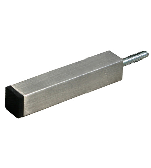 41/4 Contemporary Square Stainless Steel Wall Mount Door Stop, FII