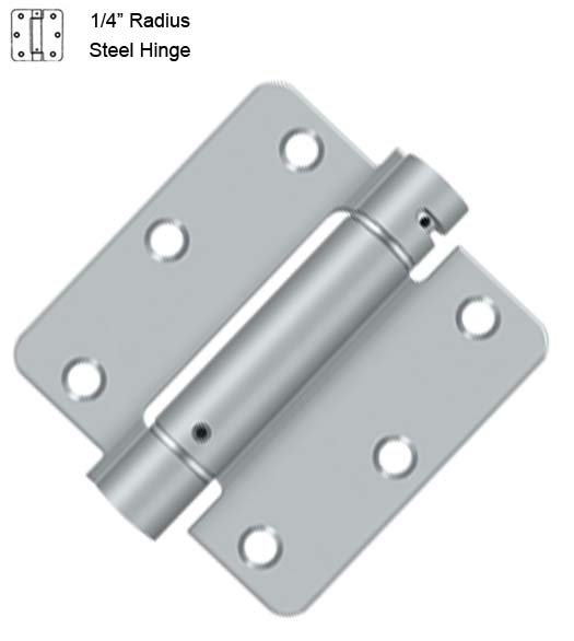 31/2 x 31/2 x 1/4 Radius Spring Hinge, Deltana DSH35R4