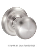 Brass Half Round Knob With Contoured Radius Rose, Fusion 01-A7