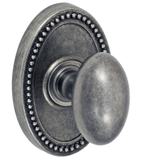 Doorware.com Egg Knob With Oval Beaded Rose, Fusion 02-B7