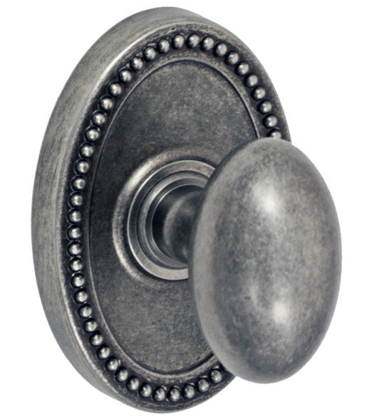 Doorware.com Egg Knob With Oval Beaded Rose, Fusion 02-B7