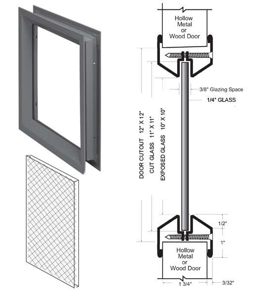 12 x 12 Lite Kit with Wired Glass, NGP L-FRA100-12x12-WG