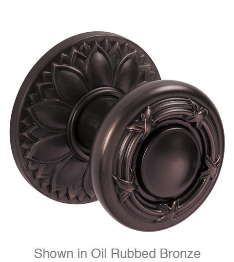 Doorware.com French Colonial Ribbon and Reed Knob with Floral Round Rose, Fusion 14-D8