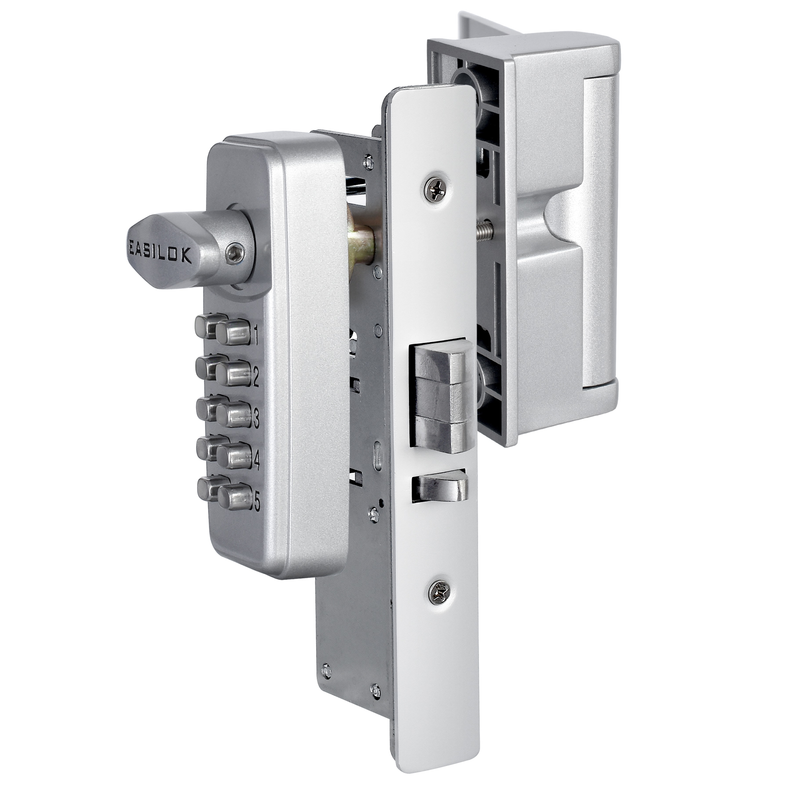 Keyless Storefront Deadlatch - Patented Non-Handed Mechanical Lock, Easilok SK4510