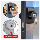 Mechanical Storefront Door Lock - Patented Twist-to-Lock Keyless with No key No code- Absolute Owner Control - Drill-Fr, Easilok SM1850