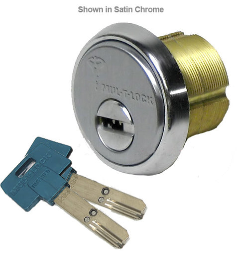 High Security 1-1/2 Inch Mortise Lock Cylinder, Mul-T-Lock 206SP-MOR4C01
