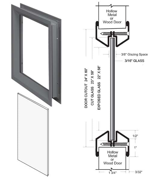 24 x 60 Lite Kit with Clear Glass, NGP L-FRA100-24x60-PyranF