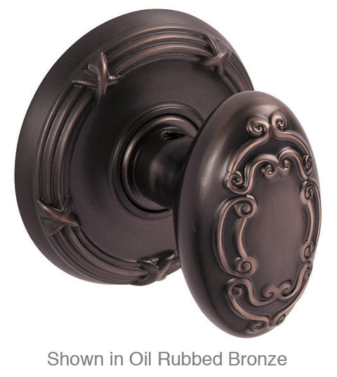 Doorware.com Colonial Crest Scroll Egg Knob with Ribbon and Reed Rose, Fusion 34-B5