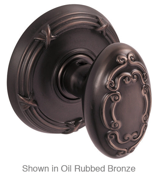 Doorware.com Colonial Crest Scroll Egg Knob with Ribbon and Reed Rose, Fusion 34-B5