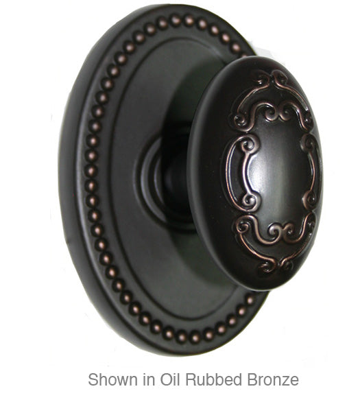 Doorware.com Scroll Egg Knob with Oval Beaded Rose, Fusion 34-B7
