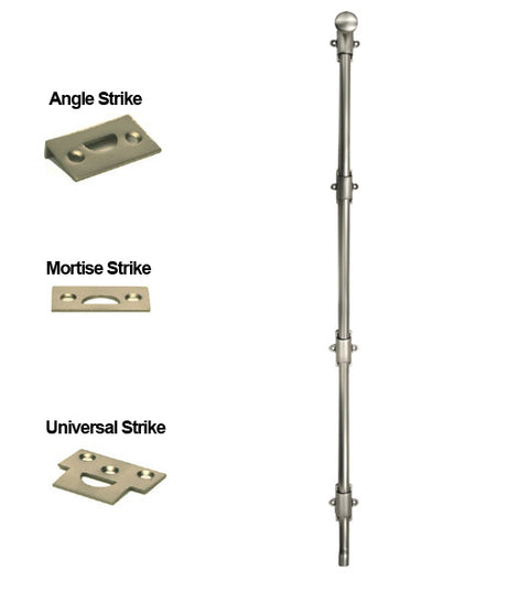Solid Brass 42 Inch Offset Surface Bolt, Deltana FPG42