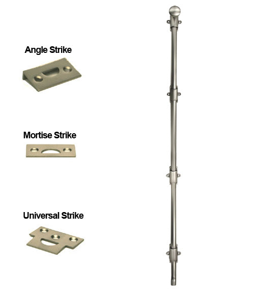 Solid Brass 42 Inch Offset Surface Bolt, Deltana FPG42