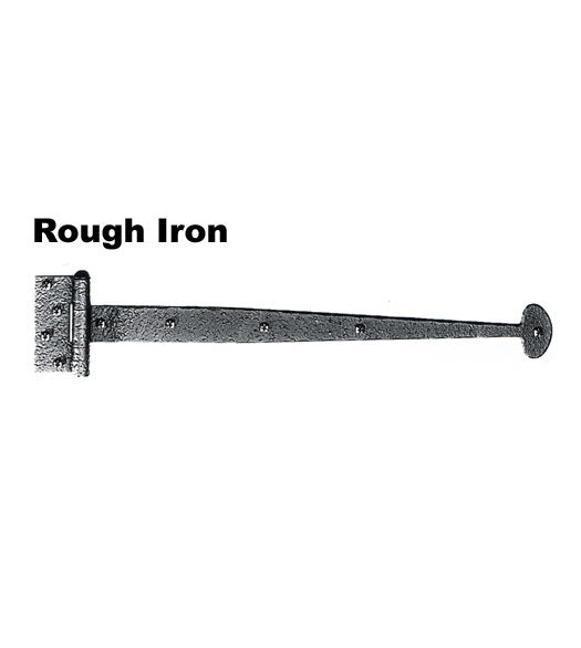 15-5/8 Inch Bean Tip Rough Iron Heavy Strap Hinge, Acorn RIGBP