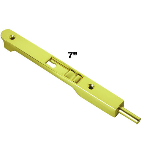 Solid Brass 7 Inch Flush Bolt, Deltana 7FBR