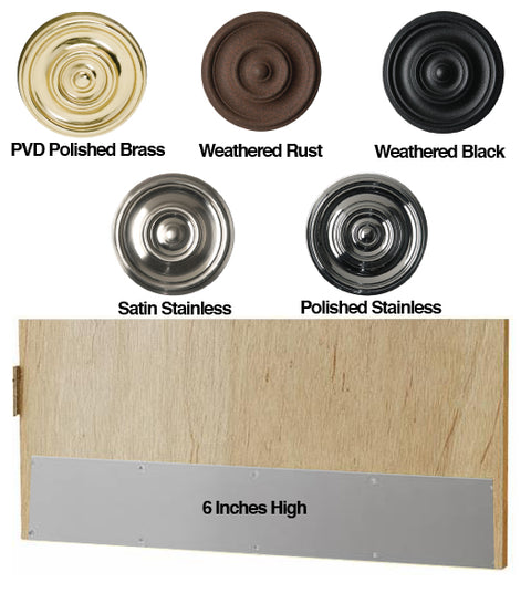 6 Inch High Stainless Steel Door Kick Plates