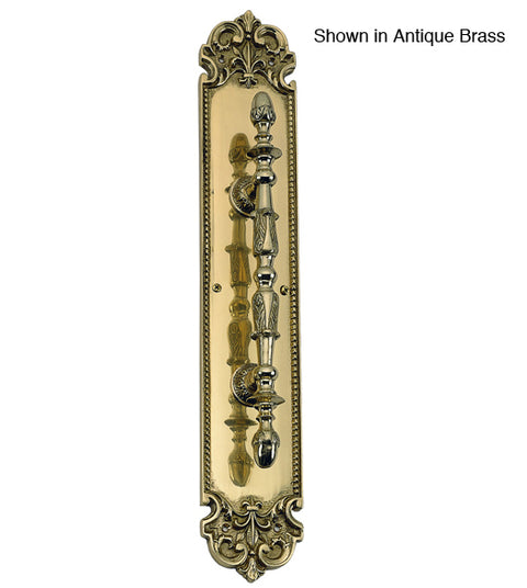 Fleur De Lis Solid Brass Pull Plate, Brass Accents A04-P3221
