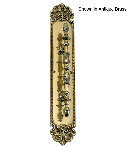 Fleur De Lis Solid Brass Pull Plate, Brass Accents A04-P3221