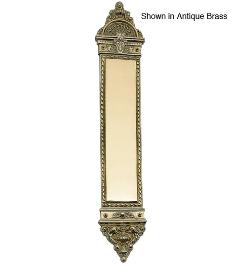 L'Enfant European Solid Brass Push Plate, Brass Accents A04-P8600