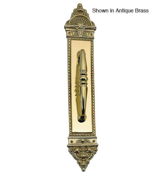 L'Enfant European Solid Brass Pull Plate, Brass Accents A04-P8601