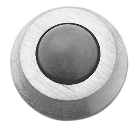 Solid Cast Compact Wall Stop with Convex Rubber Bumper (Pack Quantity 10), Rockwood 430-RKW